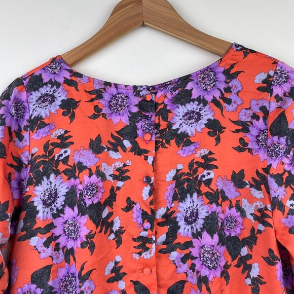 Free People Bright Floral Dress w/ Button Details - Size 6 - Great Pre-Owned Con - Picture 5 of 8